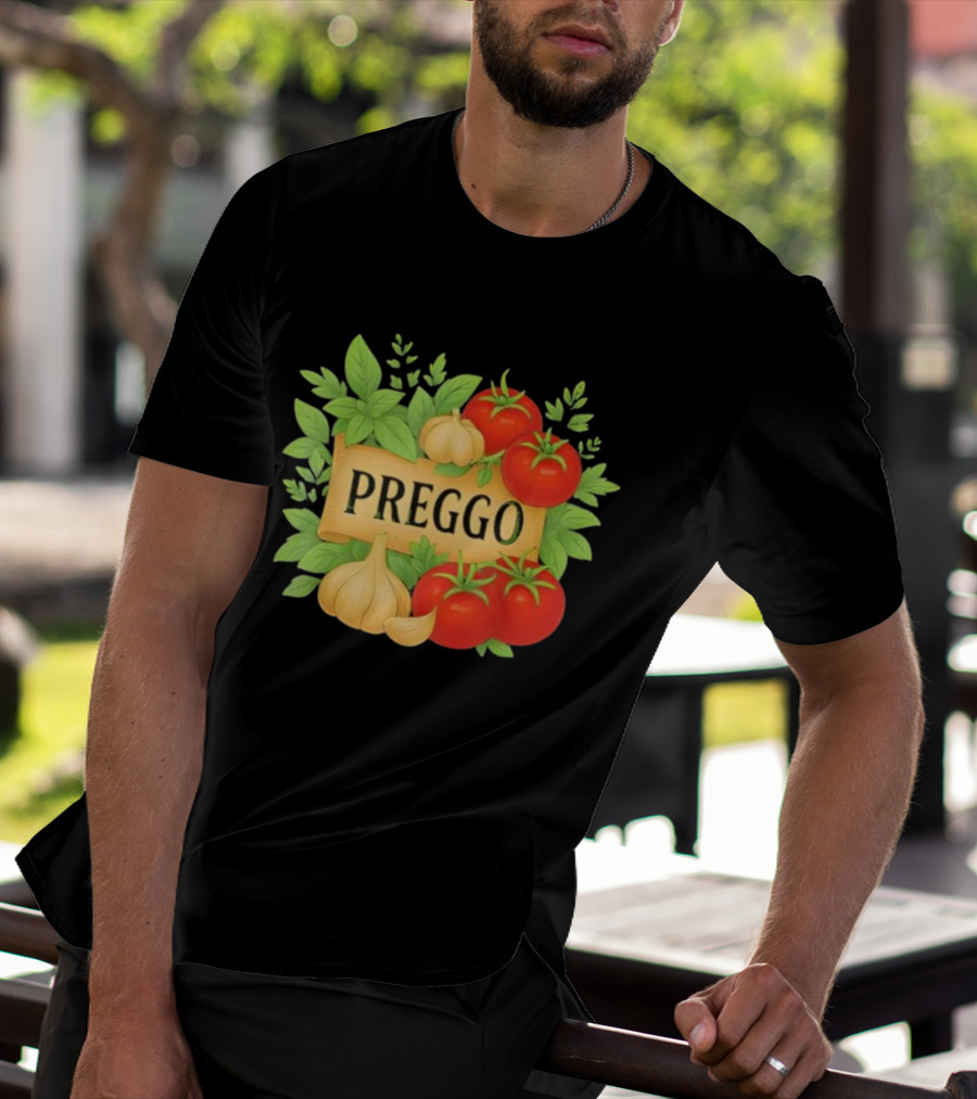 Prego Sauce Inspired Preggo Cute Pregnancy Announcement Costume T-Shirt