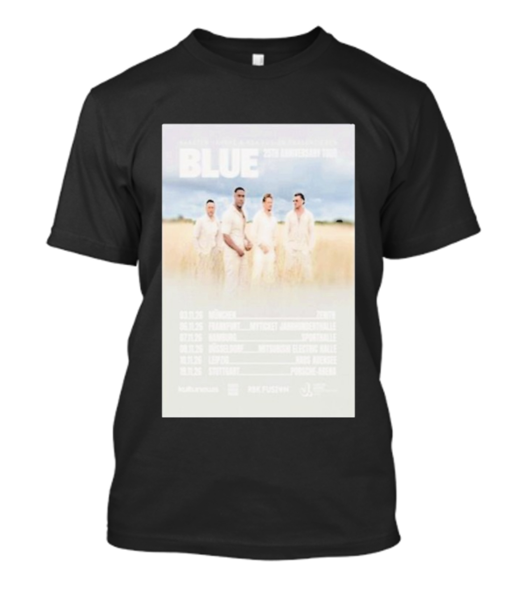 Blue 25th Anniversary Tour Munich Frankfurt Hamburg Dusseldorf Leipzig Stuttgart 2025 T-Shirt