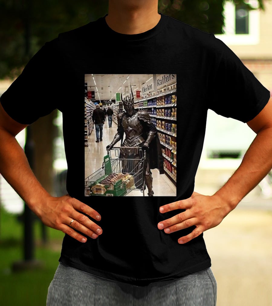 Sauron Shopping Adventure In Grocery Aisle T-Shirt