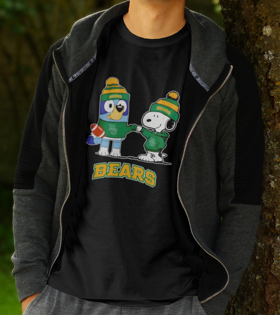 Snoopy Bluey Baylor Bears BU Football Collaboration T-Shirt