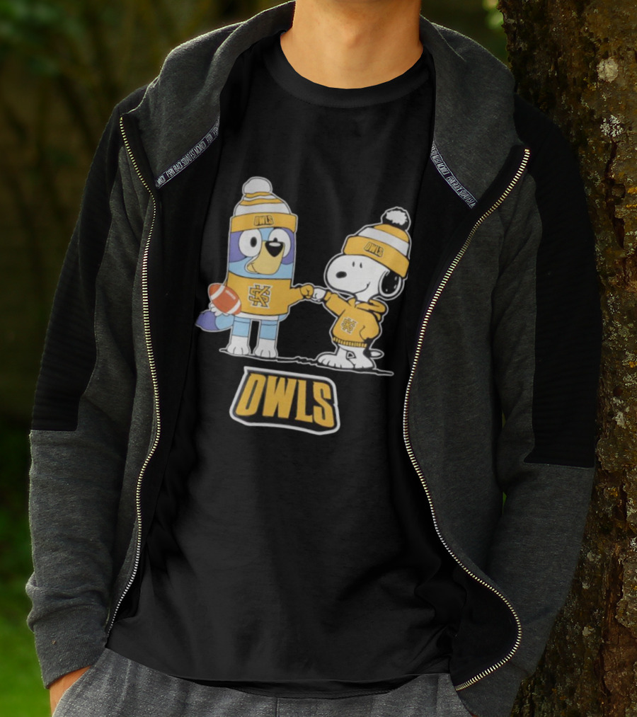 Snoopy Bluey Owls Football Collaboration With SK Logo T-Shirt