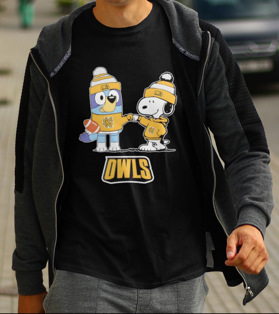 Snoopy Bluey Owls Football Collaboration With SK Logo T-Shirt