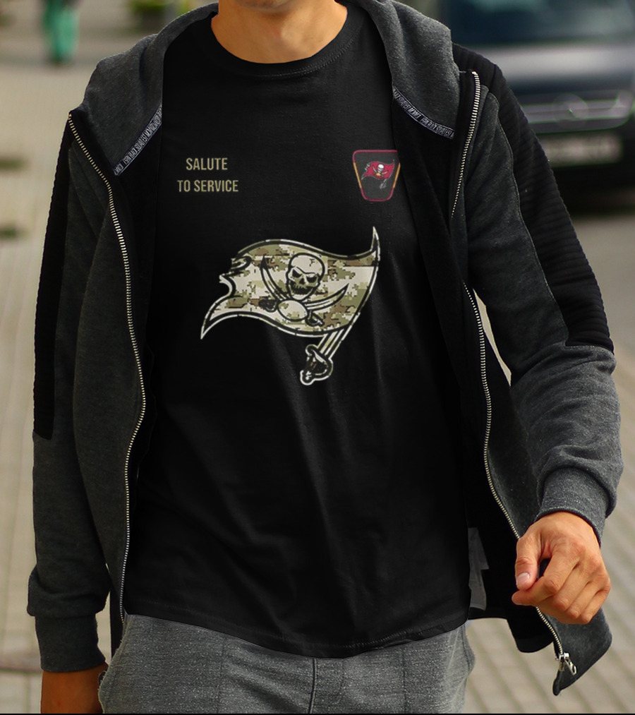 Tampa Bay Buccaneers Salute To Service 2025 Camouflage Flag T-Shirt