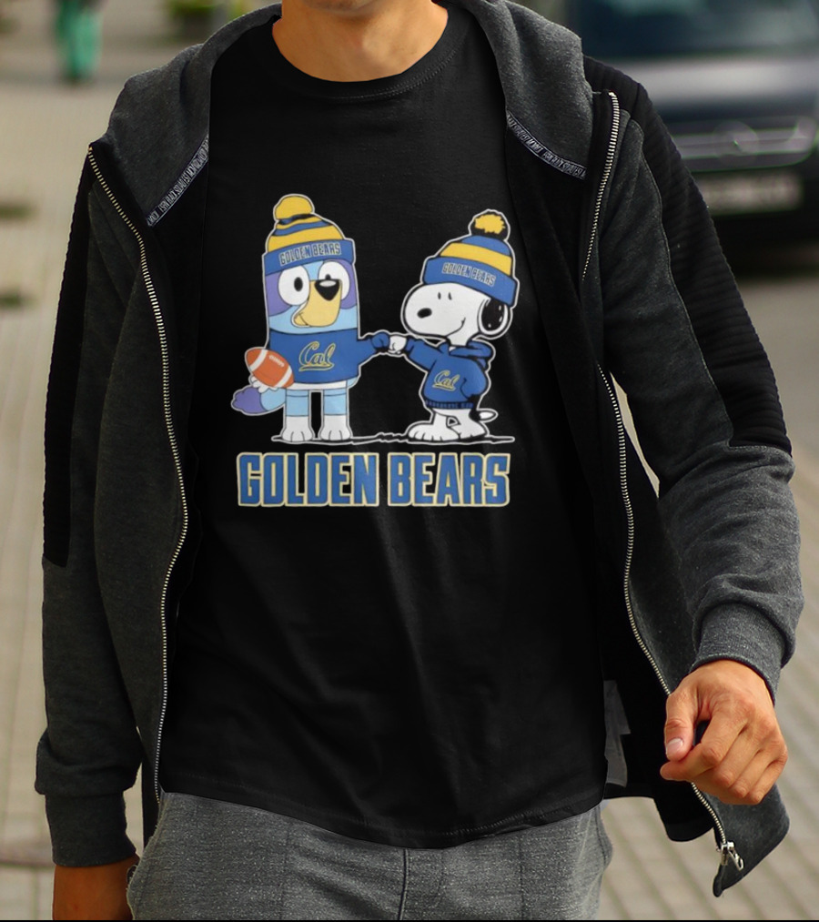 Snoopy Bluey Cal Bear Golden Bears Football Collaboration T-Shirt