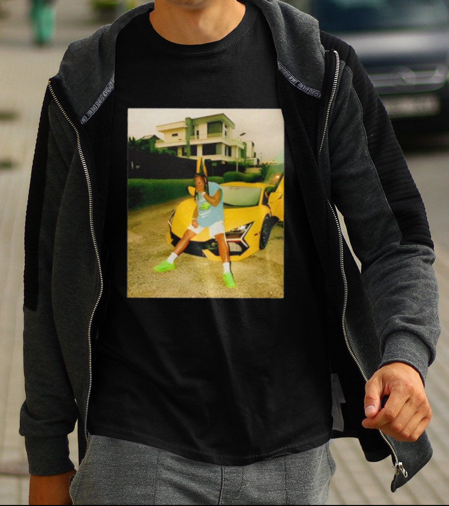 Thatojoboy Burna Boy Armless Style Yellow Sports Car Scene T-Shirt