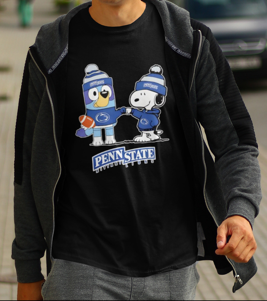 Snoopy Bluey Penn State Nittany Lions Football Collaboration T-Shirt