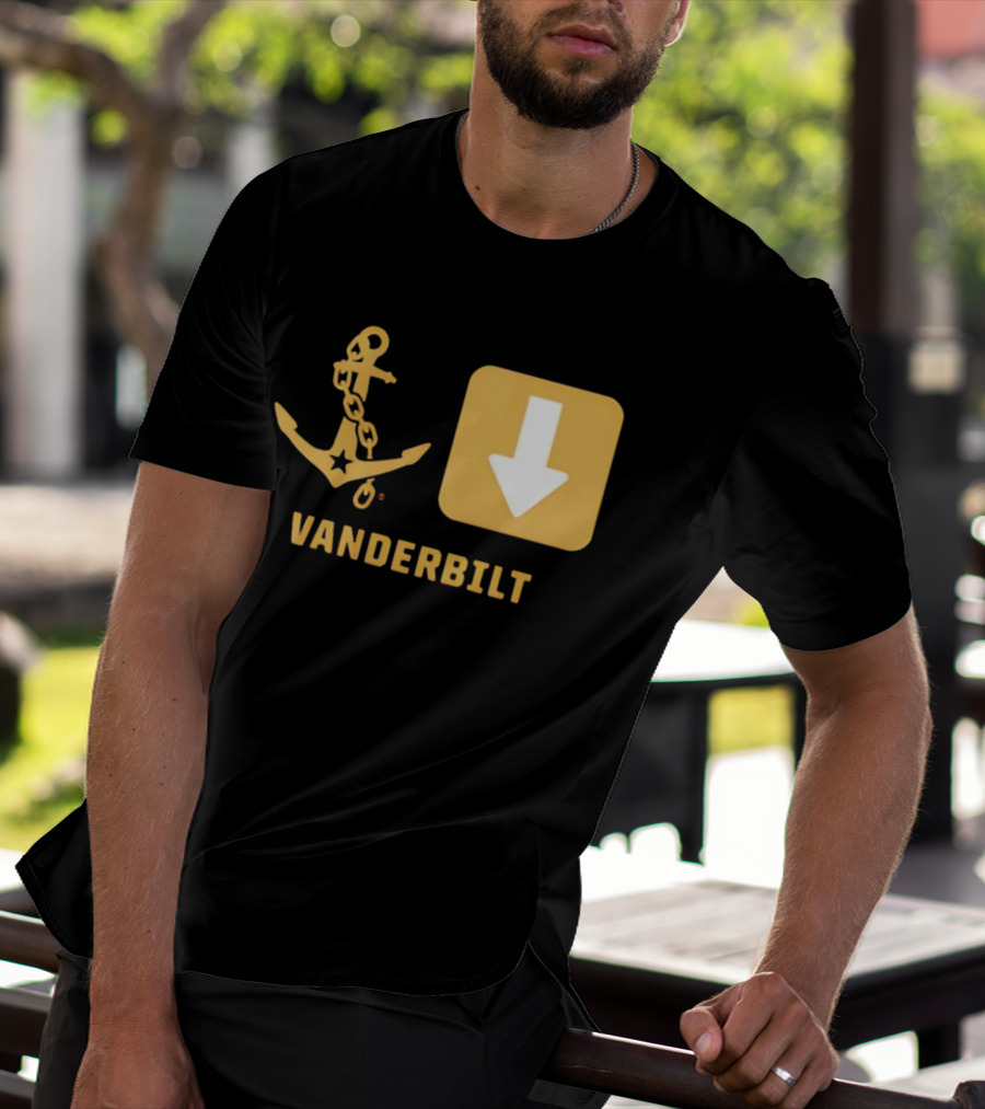 Vanderbilt Commodores Anchor Down Symbols Football Logo T-Shirt