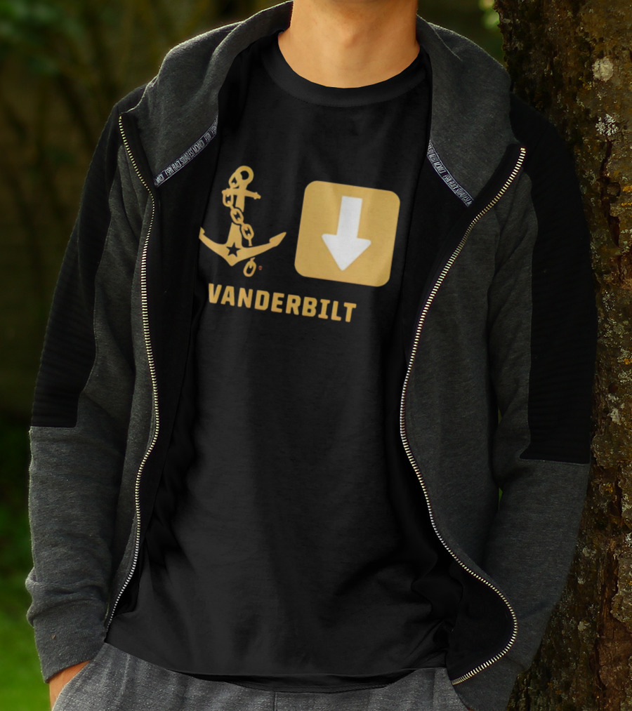 Vanderbilt Commodores Anchor Down Symbols Football Logo T-Shirt