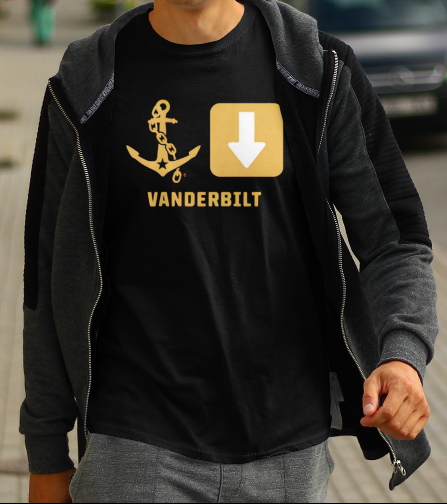 Vanderbilt Commodores Anchor Down Symbols Football Logo T-Shirt