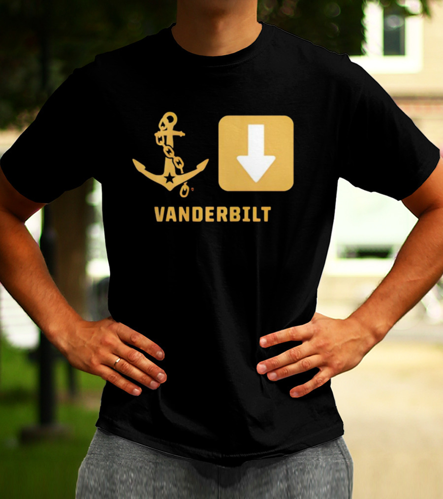 Vanderbilt Commodores Anchor Down Symbols Football Logo T-Shirt