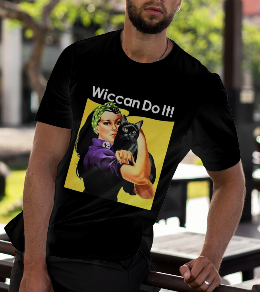 Wiccan Do It Rosie The Riveter Black Cat Magic Empowerment T-Shirt