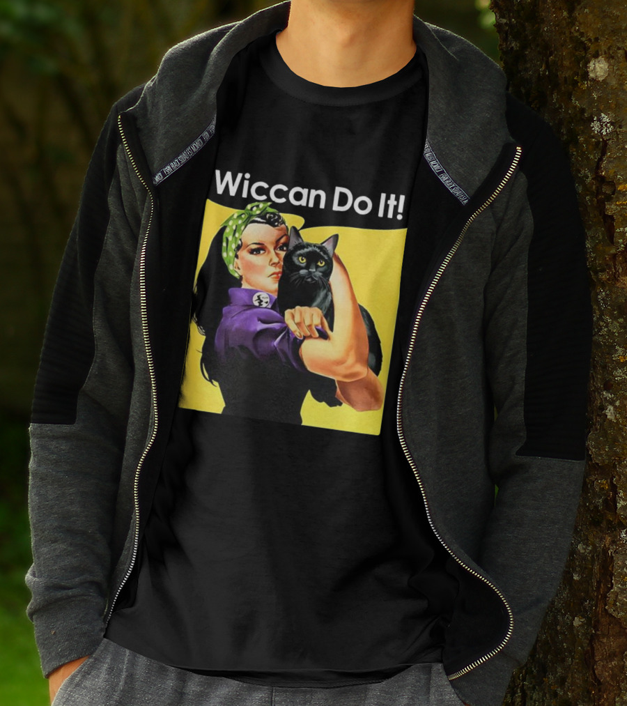 Wiccan Do It Rosie The Riveter Black Cat Magic Empowerment T-Shirt