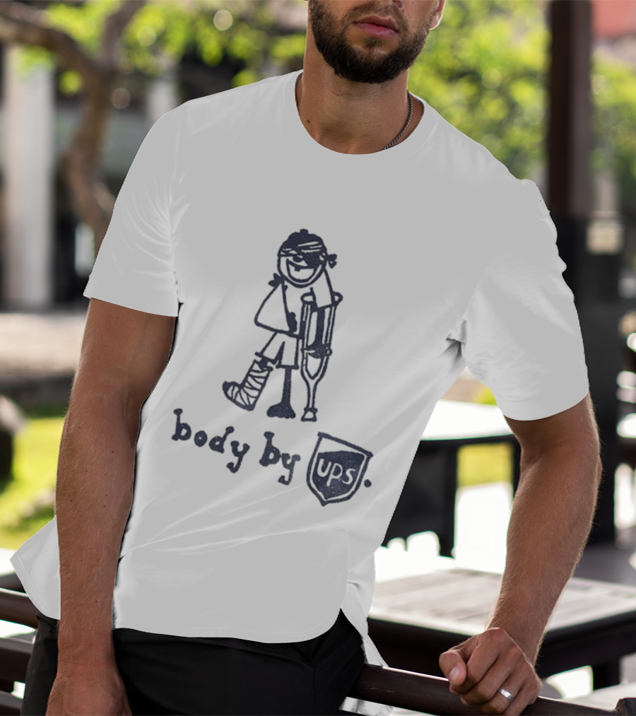 Body By UPS Crutches Cast Drawing T-Shirt