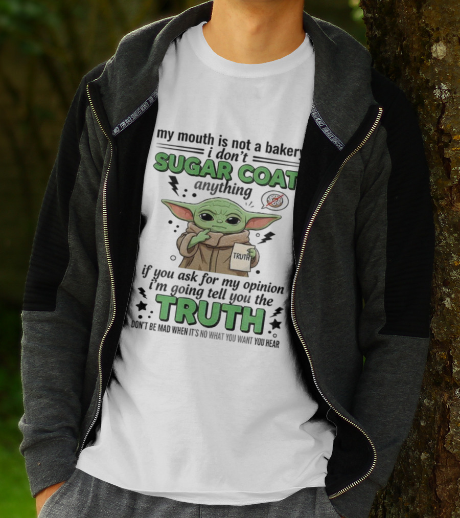 Baby Yoda Sugar Coat Truth Opinion Star Wars Humor T-Shirt