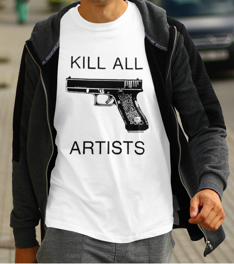 Kill All Artists Gun Graphic T-Shirt