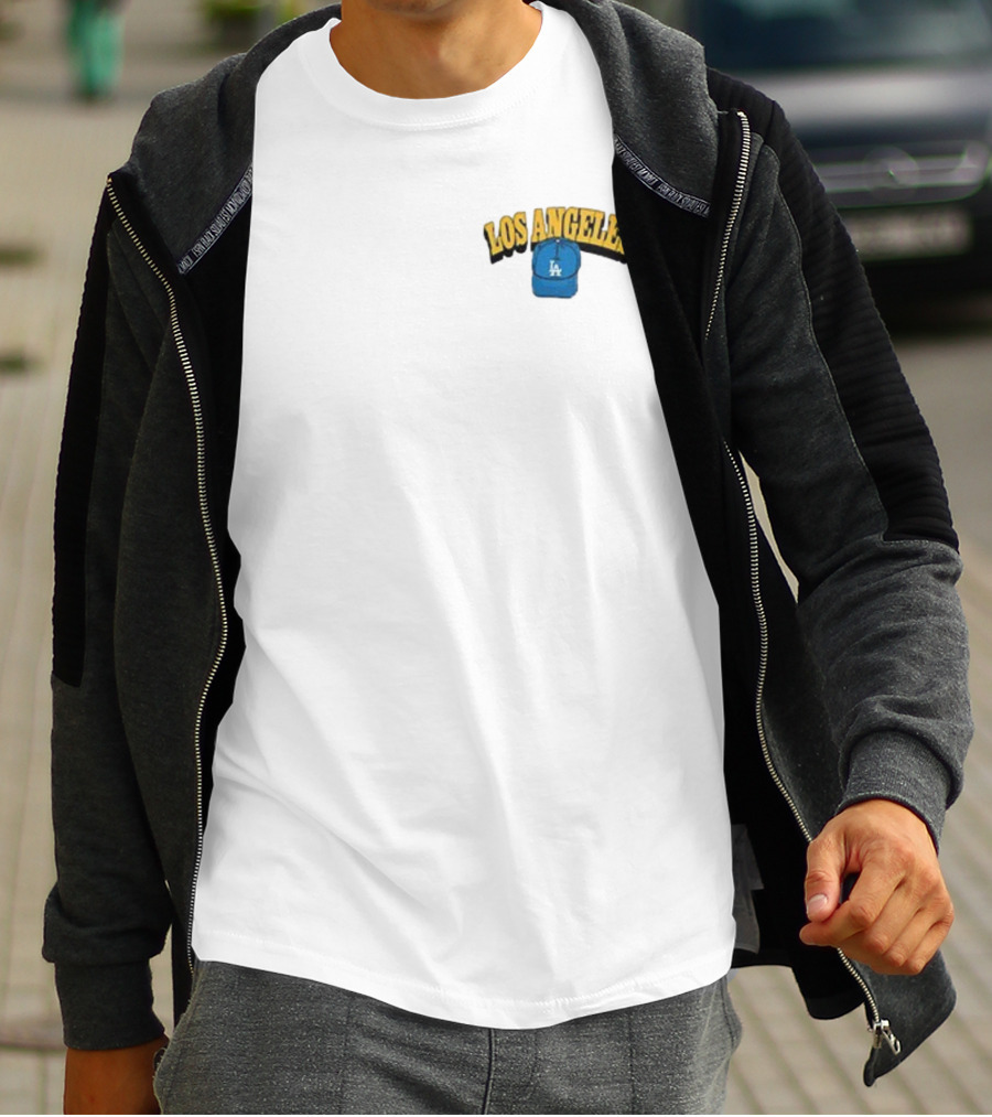 Los Angeles Dodgers LA Cap Shadow Retro Style T-Shirt