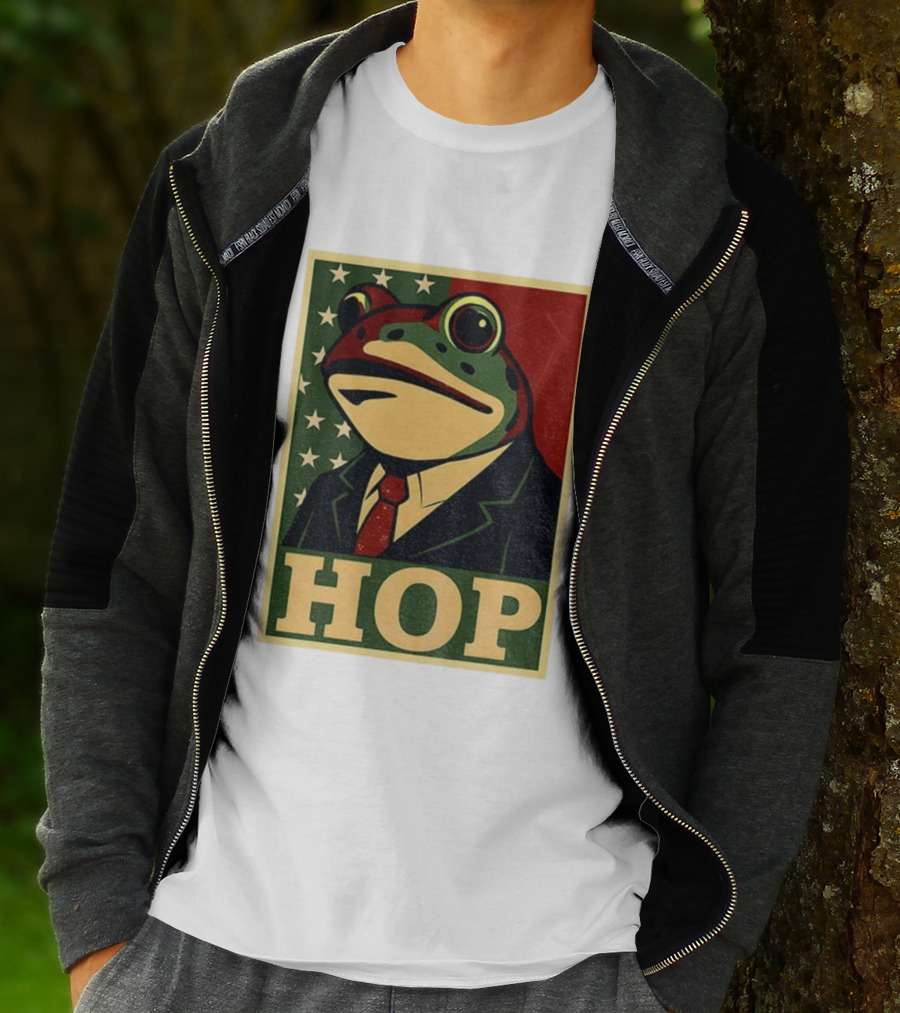 Frog HOP Portland Protest Anti ICE Anti Fascism American Flag T-Shirt