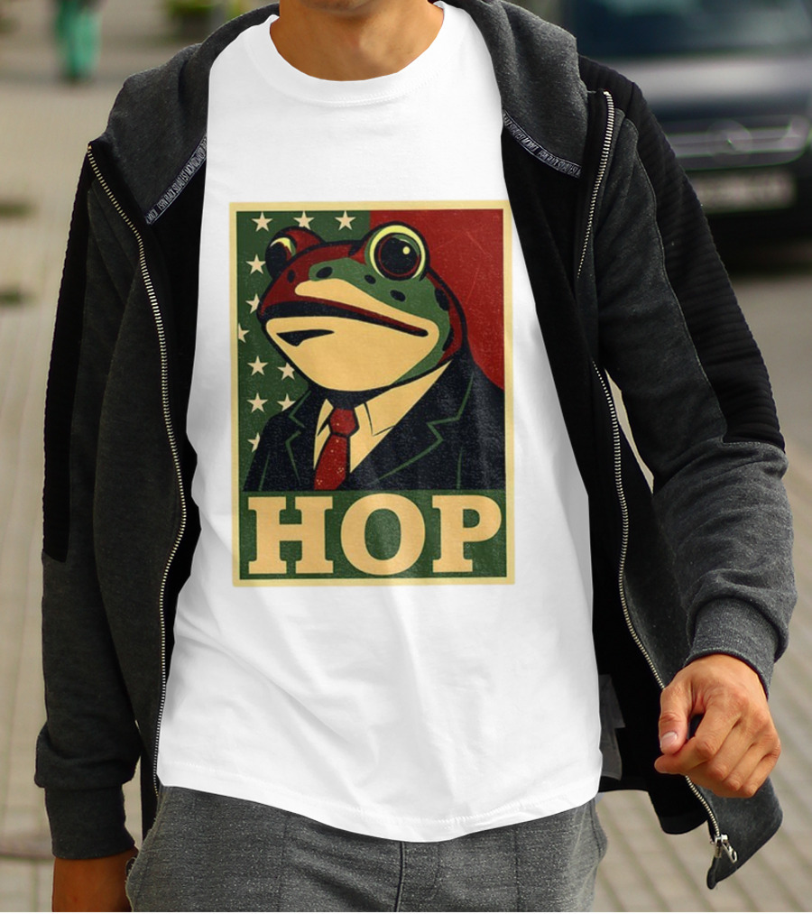 Frog HOP Portland Protest Anti ICE Anti Fascism American Flag T-Shirt