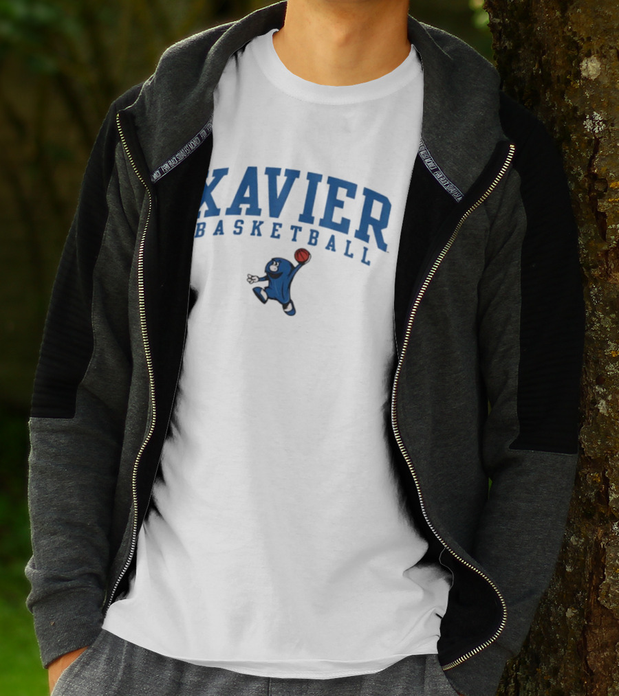 Xavier Basketball Blue Blob Mascot Enthusiast's Choice T-Shirt