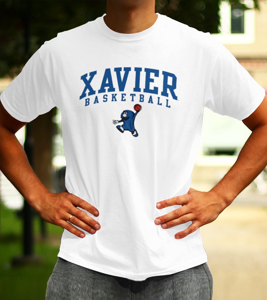 Xavier Basketball Blue Blob Mascot Enthusiast's Choice T-Shirt