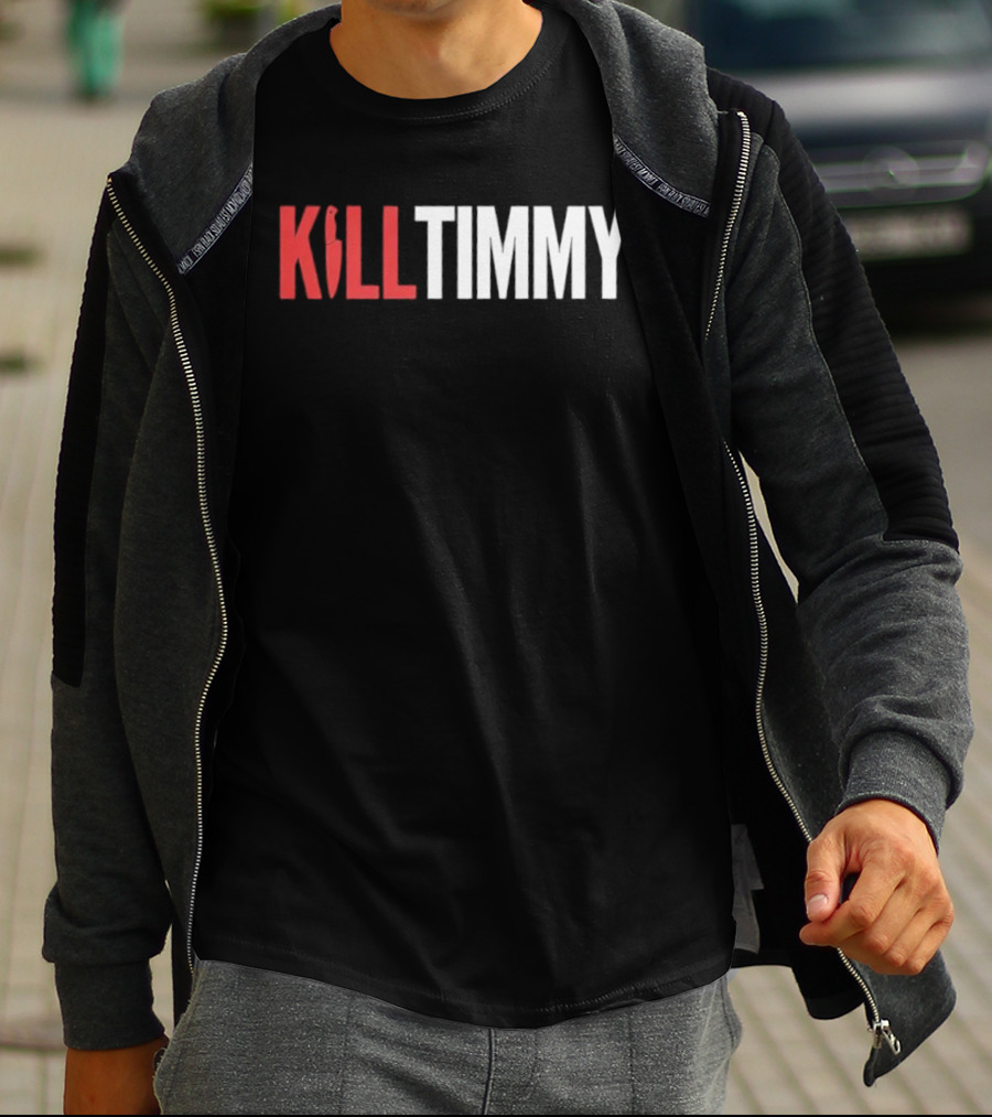 KILL TIMMY Knife Lettering Red White Contrast T-Shirt