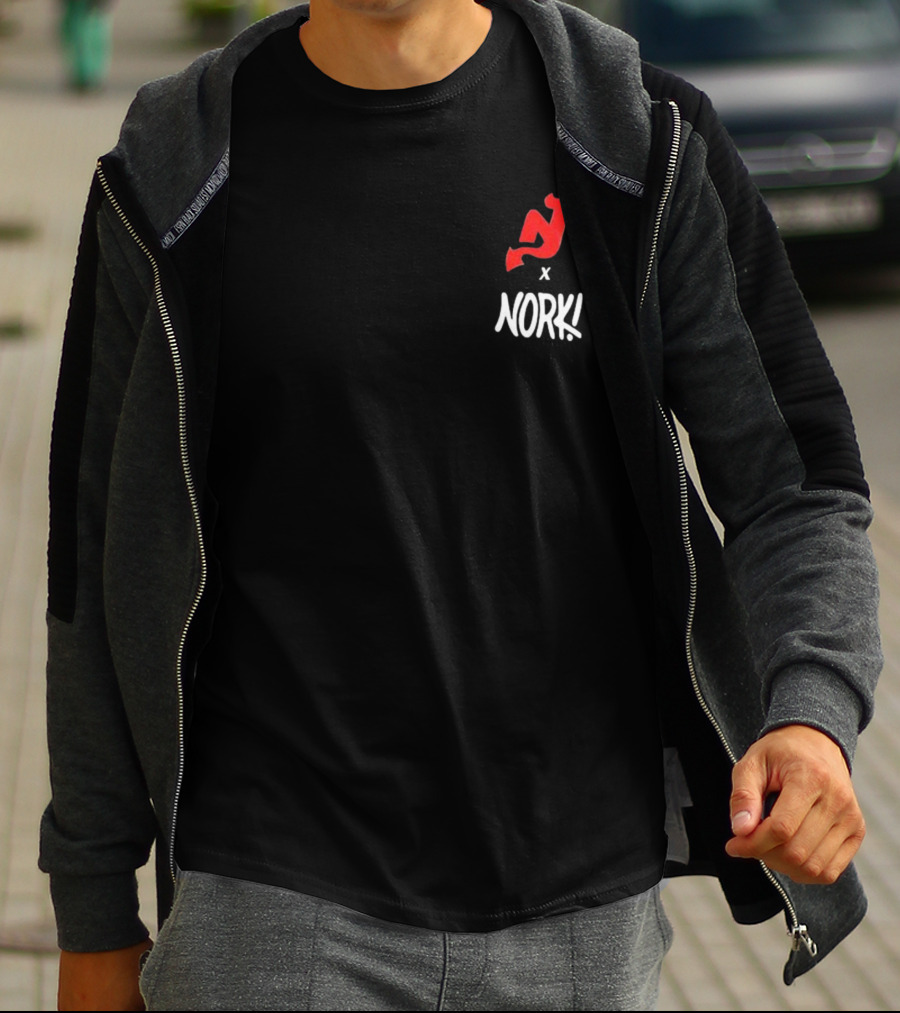 New Jersey Devils X Nork Los Diablos Collaboration Red NJ Logo T-Shirt