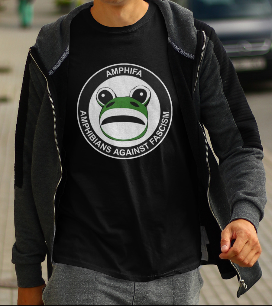 Amphifa Amphibians Against Fascism Portland Frog T-Shirt