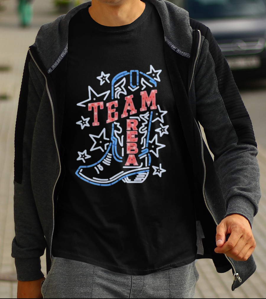 Team Reba Neon Boot Stars T-Shirt