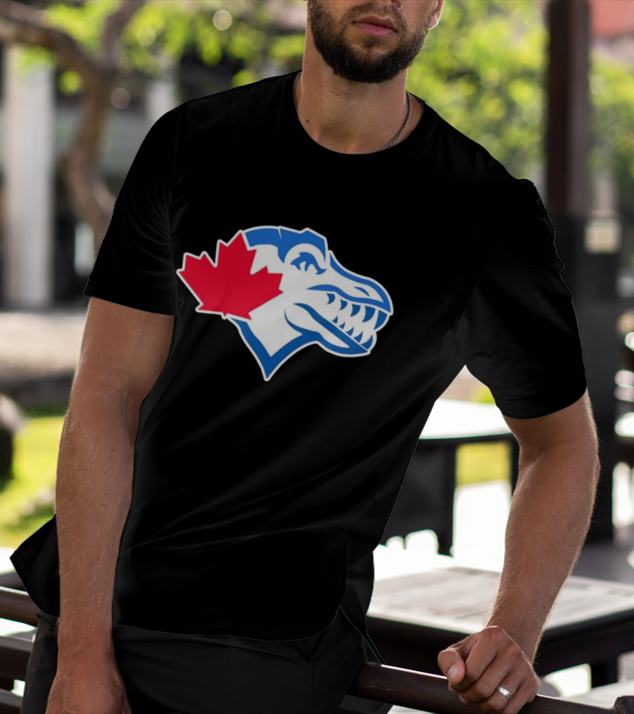 Toronto Raptors Blue Jays Mashup Maple Leaf Emblem T-Shirt