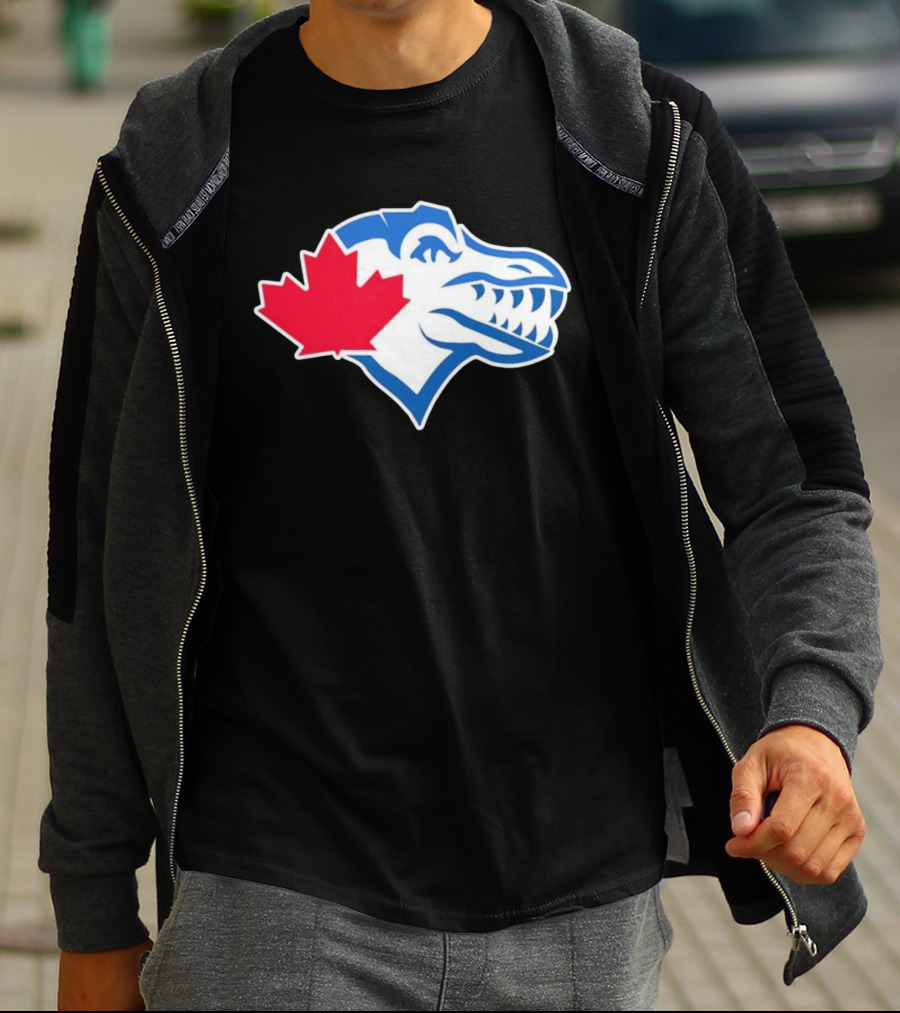 Toronto Raptors Blue Jays Mashup Maple Leaf Emblem T-Shirt