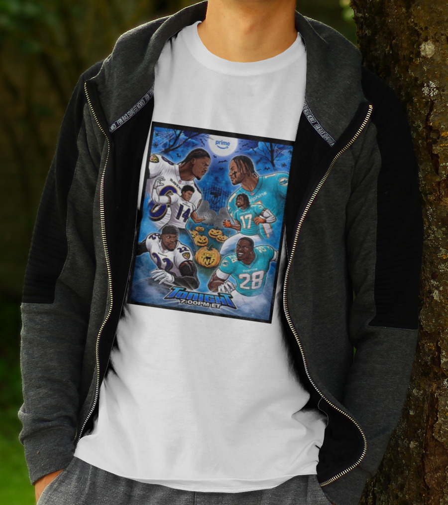 Baltimore Ravens Vs Miami Dolphins Halloween 2025 NFL Prime Tonight 7:00PM ET T-Shirt