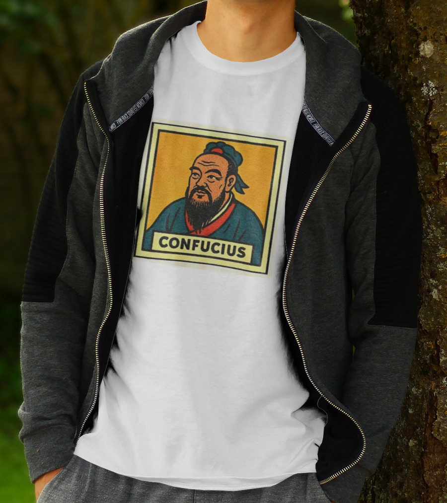 Confucius Retro Comic Style Chinese Philosopher Art T-Shirt