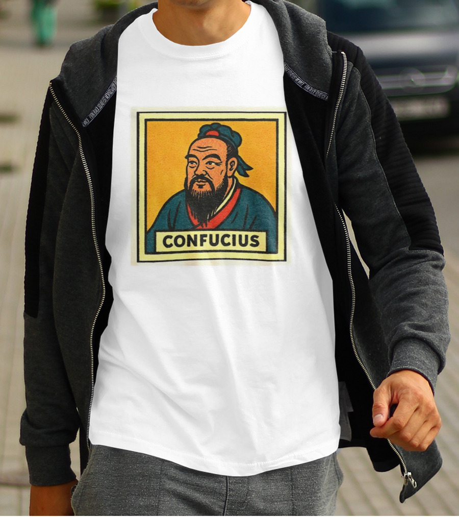 Confucius Retro Comic Style Chinese Philosopher Art T-Shirt