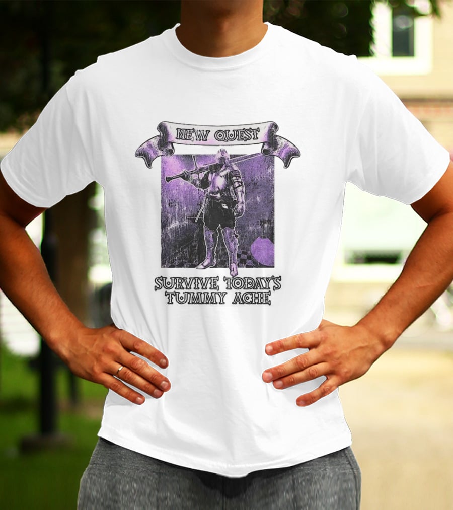 New Quest Knight Survive Tummy Ache Adventure In Purple Dungeon T-Shirt