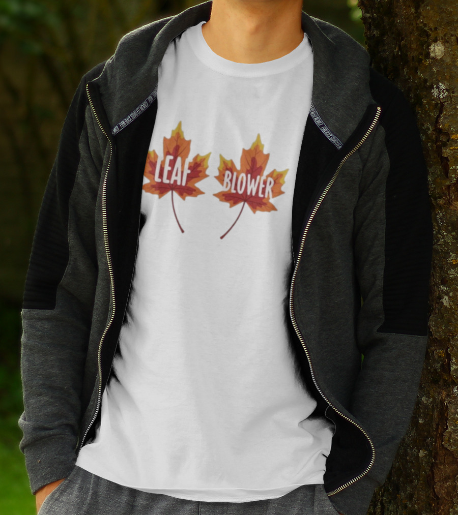 Leaf Blower Thanksgiving Fall Matching Maple Leaves T-Shirt