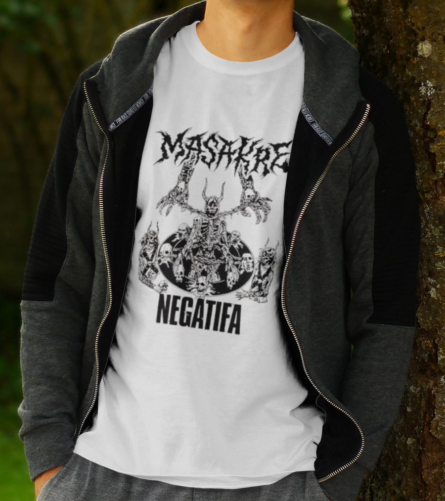 Masakre Negatifa Skull Skeleton Demonic Creature T-Shirt