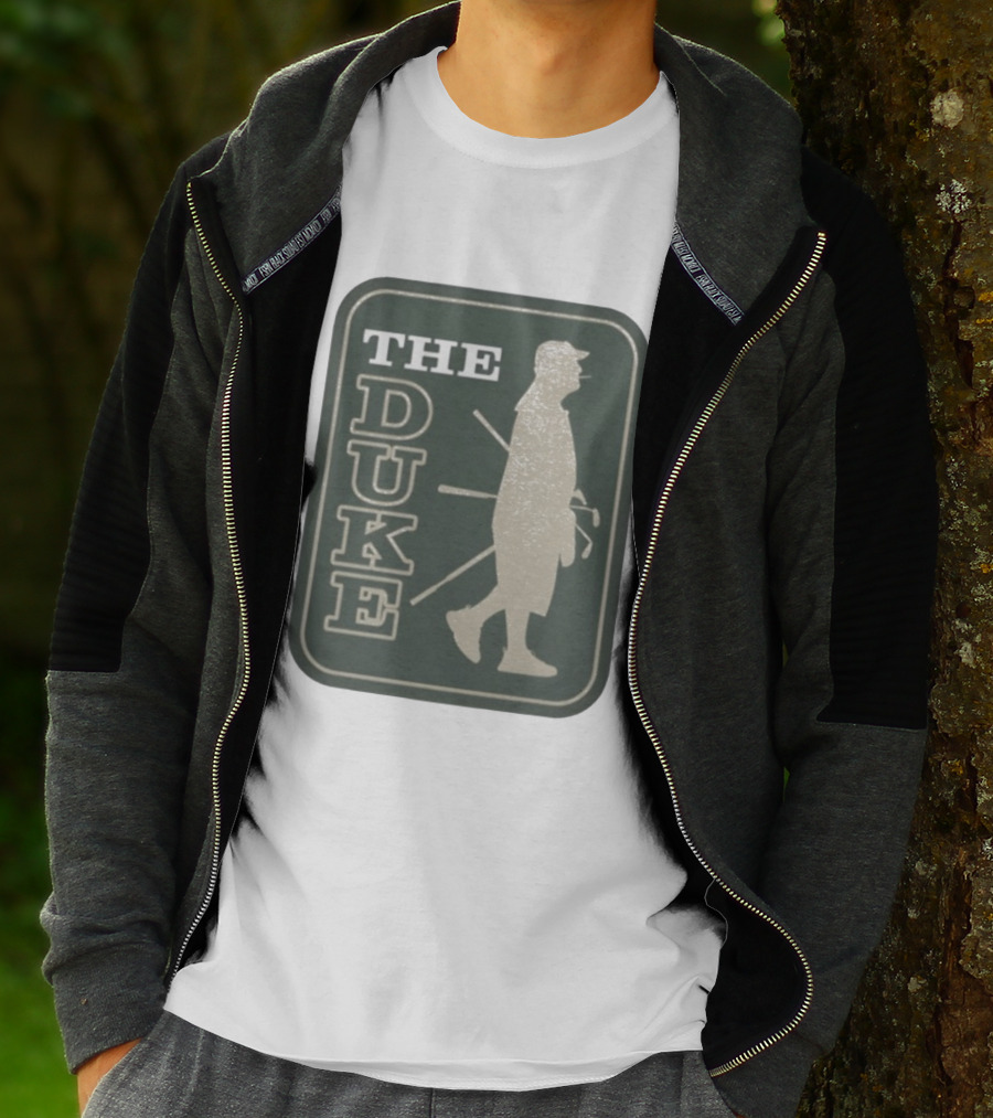 The Duke Golf Silhouette Smoking Golfer In Hat Retro Style T-Shirt