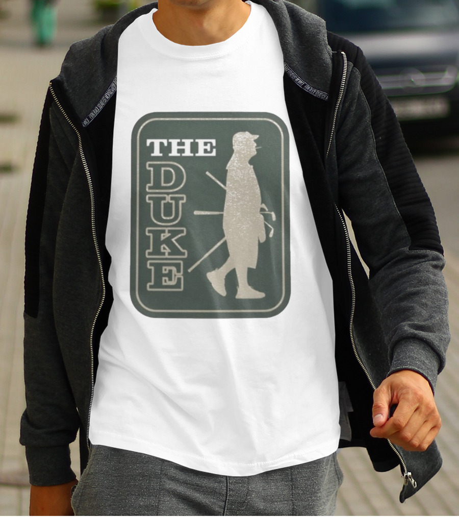 The Duke Golf Silhouette Smoking Golfer In Hat Retro Style T-Shirt