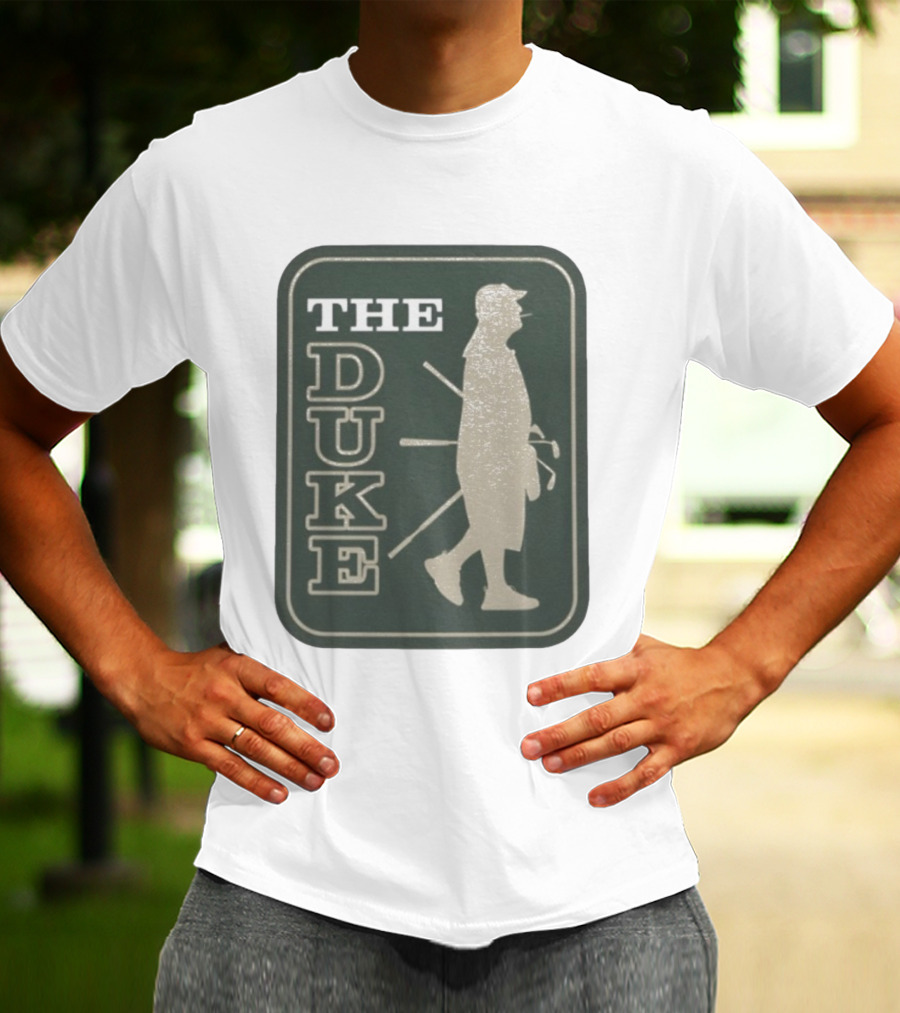 The Duke Golf Silhouette Smoking Golfer In Hat Retro Style T-Shirt