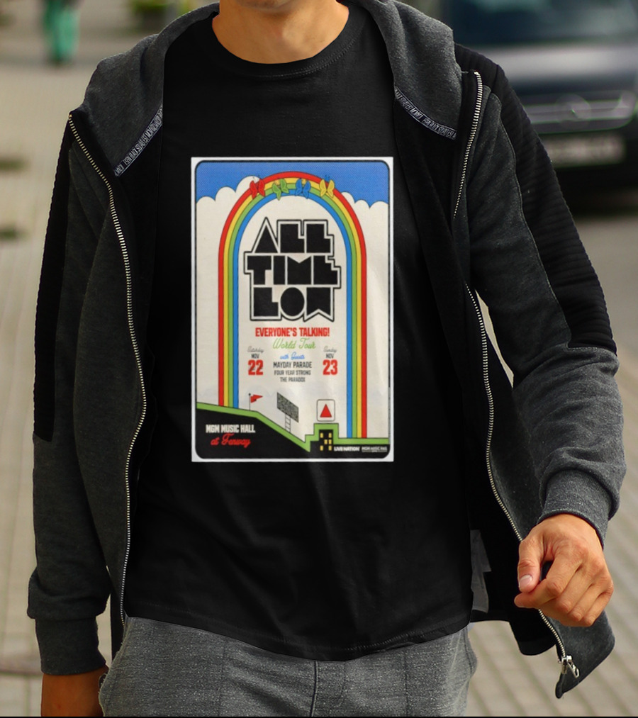 All Time Low Everyone's Talking World Tour MGM Music Hall Fenway Nov 22-23 2025 Mayday Parade Four Year Strong The Parade T-Shirt