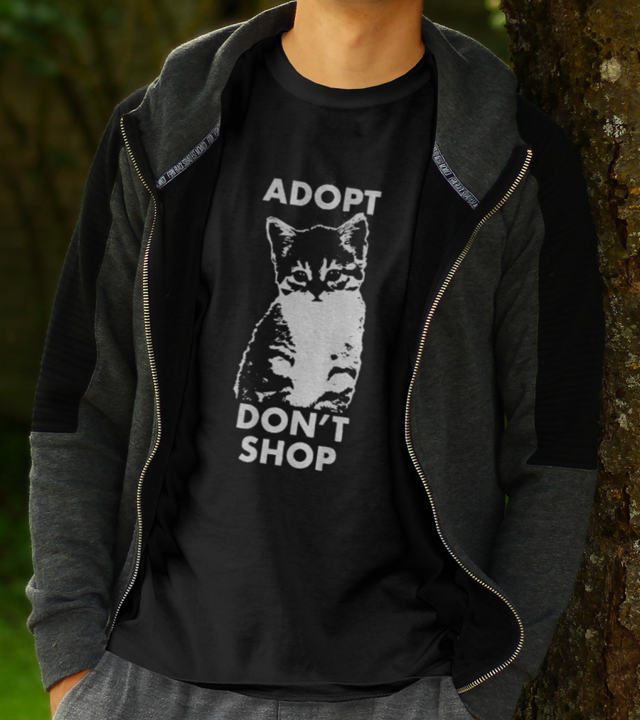 Adopt Don't Shop Vintage Cute Cat T-Shirt