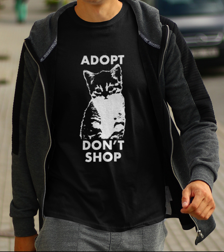 Adopt Don't Shop Vintage Cute Cat T-Shirt