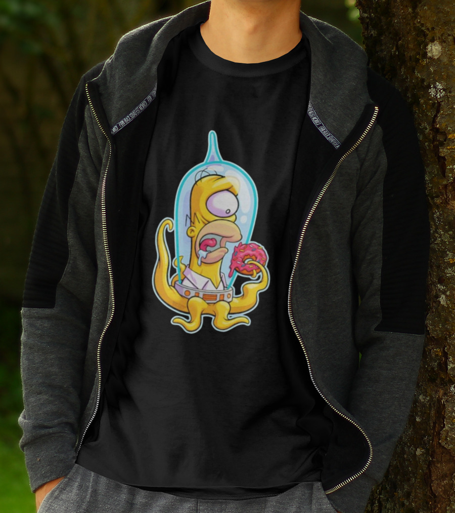 HO-MAR Simpsalien Homer Simpson BeastWreck Halloween Character Donut Space Alien T-Shirt