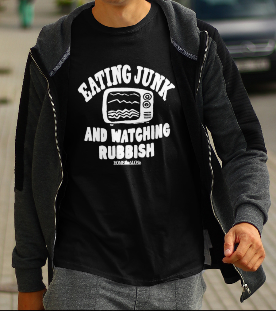 Home Alone Eating Junk Ing Rubbish TV Retro Humor T-Shirt