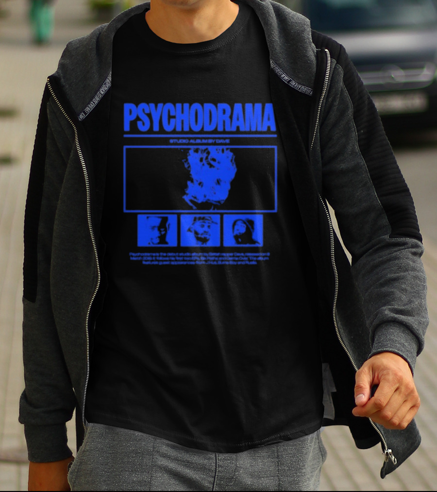 Dave Psychodrama Blue Face Iconic Music Album Art T-Shirt
