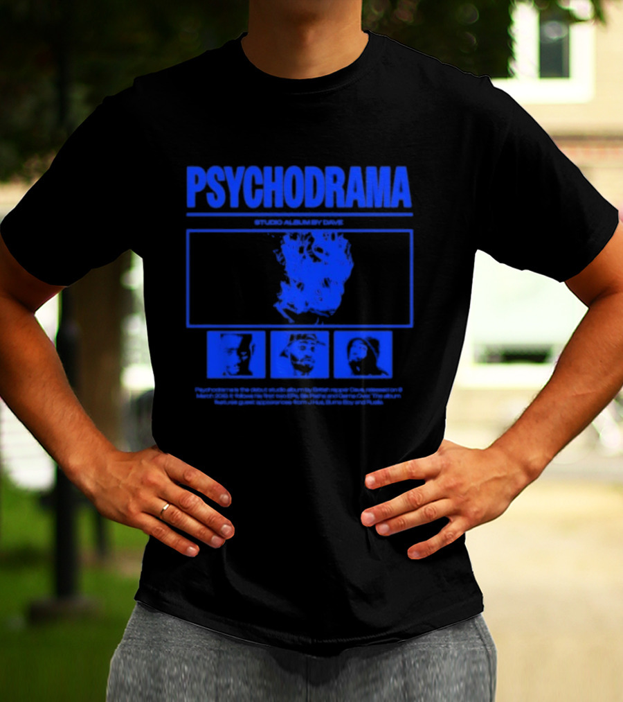 Dave Psychodrama Blue Face Iconic Music Album Art T-Shirt