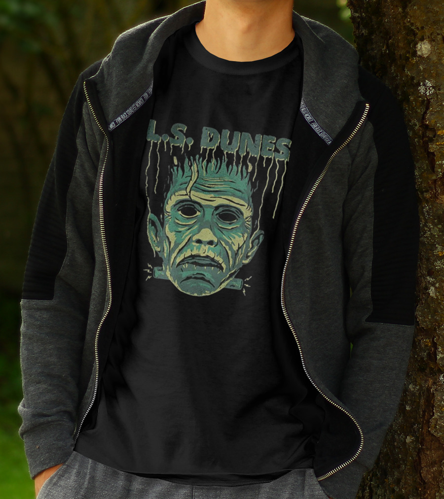 L.S. Dunes Frankenstein Halloween Monster Face T-Shirt