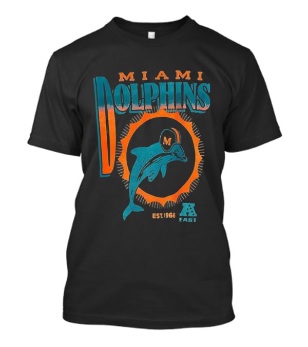 Miami Dolphins Est 1966 AFC East Vintage Football Dolphins M Helmet T-Shirt