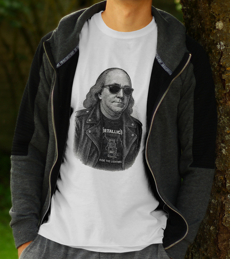 Ben Franklin Metallica Ride The Lightning T-Shirt