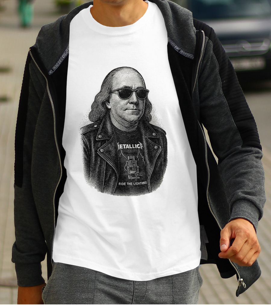 Ben Franklin Metallica Ride The Lightning T-Shirt